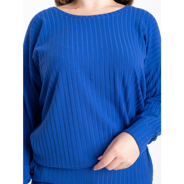 16780-2 синій жіночий костюм (SARA, трикотаж, 2 од. розміри напівбатал: 46/48, 50/52)