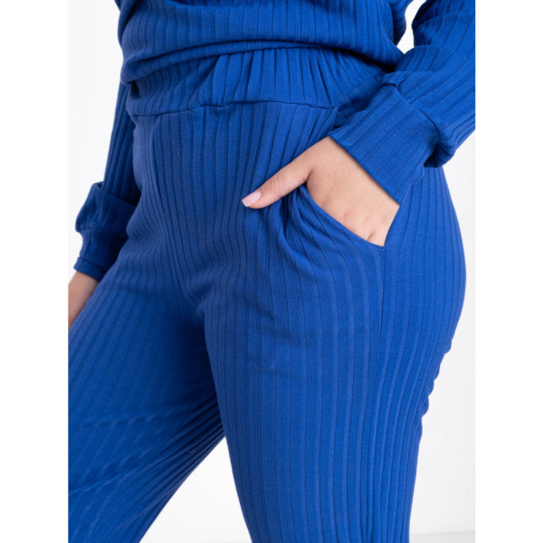 16780-2 синій жіночий костюм (SARA, трикотаж, 2 од. розміри напівбатал: 46/48, 50/52)