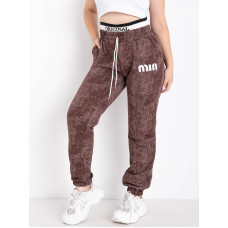 0122-9 коричневі жіночі спортивні штани (5'TH AVENUE, турецька двонитка, з гумкою, 4 од. розміри напівбатал: 50. 52. 54. 56)