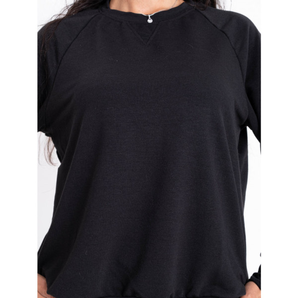 6645-1 чорний жіночий спотивний костюм (двонитка, oversize, 4од, розміри норма: S. M. L. XL)