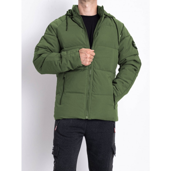 7100-35 хакі чоловіча тепла куртка (5од, розміри напівбатал: 52. 54. 56. 58. 60)