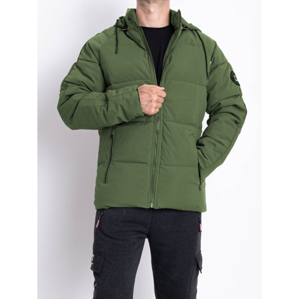 7100-35 хакі чоловіча тепла куртка (5од, розміри напівбатал: 52. 54. 56. 58. 60)