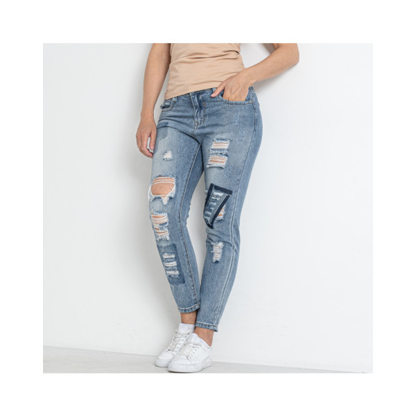 3198 блакитні жіночі джинси (4 од. розміри норма: M. L. XL. 2XL)