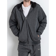 0708-6 * темно-сірий чоловічий батник (хутро, на змійці, 10 од. розміри норма: XL-5XL, повторюються) видача наступного дня