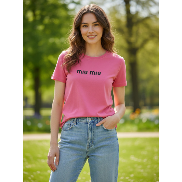 8901-23 рожева жіноча футболка (турецький бавовна, з накаткою, 3 од., розміри норма: S. M. L)