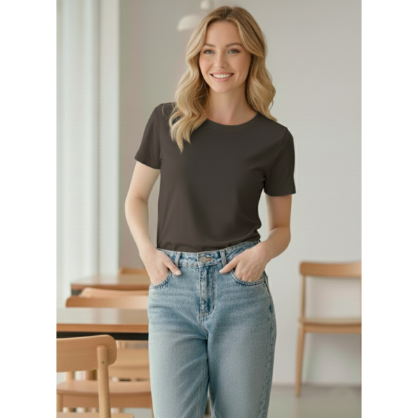 1800-66 сіра жіноча футболка (YOLA, турецький бавовна, 5 од. розміри норма: S. M. L. XL. 2XL)