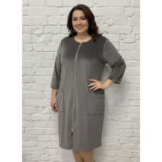 3516-96 мокко жіночий халат (велюровий, 3 од. розміри напівбатал: 46/48, 48/50, 50/52)