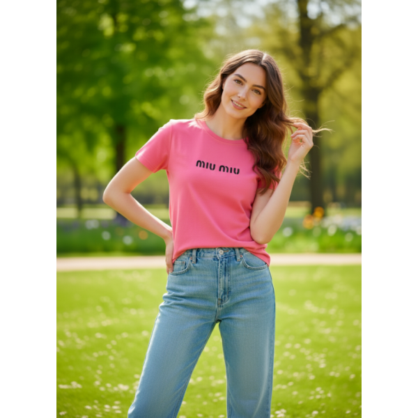 8901-23 рожева жіноча футболка (турецький бавовна, з накаткою, 3 од., розміри норма: S. M. L)