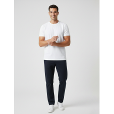 8780-20 синій чоловічий спортивний костюм (футболка+штани) (футболка з турецького котону, штани з турецької петлі, прихована кишеня на змійці, логотип вишивка, 5од, розміри норма: 46, 48, 50,52, 54)