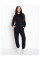 6645-1 чорний жіночий спотивний костюм (двонитка, oversize, 4од, розміри норма: S. M. L. XL)