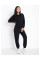 6645-1 чорний жіночий спотивний костюм (двонитка, oversize, 4од, розміри норма: S. M. L. XL)