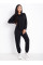 6645-1 чорний жіночий спотивний костюм (двонитка, oversize, 4од, розміри норма: S. M. L. XL)