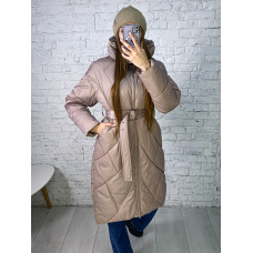 5618-3 * моко жіноча куртка (синтипон, подовжена, з ремінцем, 4од, розміри норма: M. L. XL. 2XL) видача наступного дня