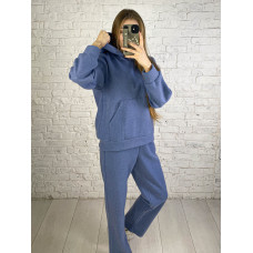 5488-42 блакитний жіночий костюм двійка (5`th Avenue, кашемір, з капюшоном, 4 од., розміри норма: 42, 44, 46, 48)