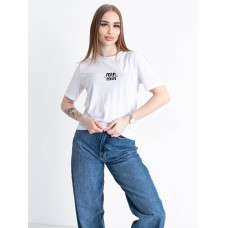 1841-10 біла жіноча футболка (YOLA, принт, 5 од. розміри норма: S. M. L. XL. 2XL)
