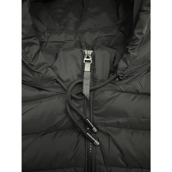 0046-1 чорна чоловіча жилетка (синтепон, з капюшоном, 5од, розміри батал: 4XL. 5XL. 6XL. 7XL. 8XL)