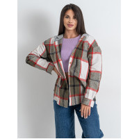 7732-79 хакі жіноча сорочка в клітку з капюшоном (JJF, байкова, 4 од. розміри напівбатал: XL. 2XL. 3XL. 4XL )