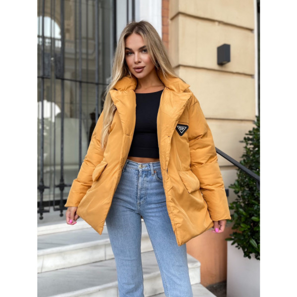 8020-8 жовта жіноча куртка ( Trend. на синтепоні, 2 од. розміри норма: M. L)