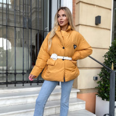 8020-8 жовта жіноча куртка ( Trend. на синтепоні, 2 од. розміри норма: M. L)