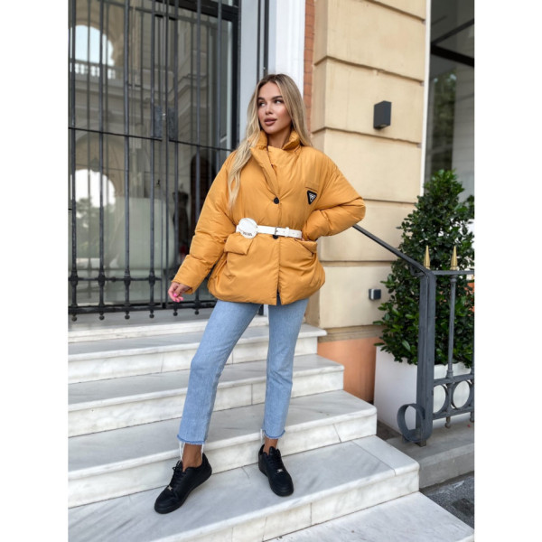 8020-8 жовта жіноча куртка ( Trend. на синтепоні, 2 од. розміри норма: M. L)