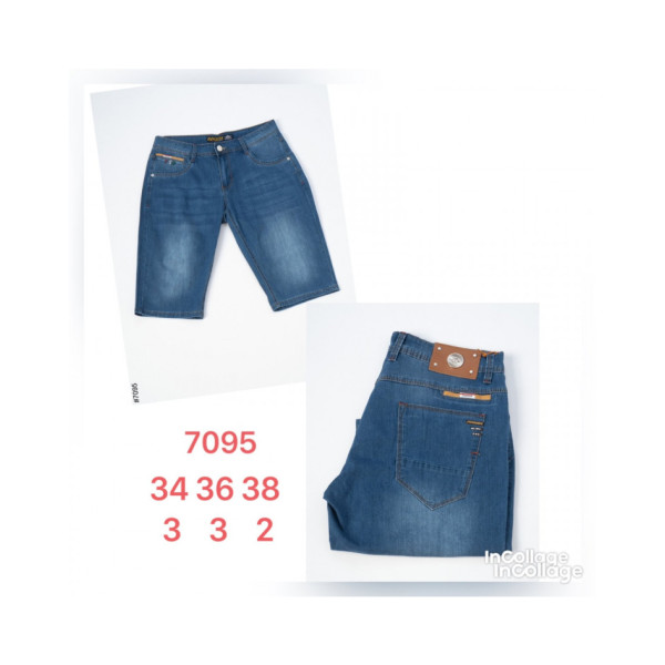 7095 # синие мужские джинсовые шорты (стрейч, 8 ед. размеры полубатал: 34. 34. 34. 36. 36. 36. 38. 38) выдача на следующий день