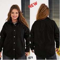 0471 # чорна жіноча джинсова сорочка (стрейч-коттон, 6 од. розміри батал: 3XL-5XL, повторюються) видача наступного дня