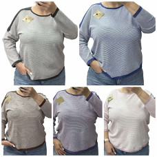 25236-99 * мікс забарвлень жіночий светр (бавовна, кашемір, 6 од. універсальний батальний розмір: 52-58) видача наступного дня