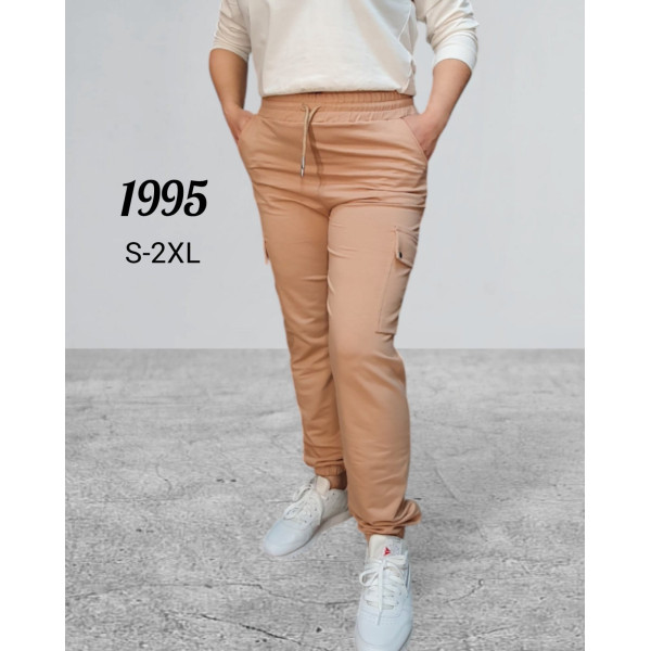 1995-3 * бежеві жіночі спортивні штани (турецька двонитка, 5 од. розміри норма: S. M. L. XL. 2XL) видача наступного дня