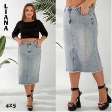 0425 # блакитна жіноча спідниця джинсова (стрейч-коттон, 6 од. розміри батал: 31-38) видача наступного дня