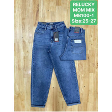 0100# сині жіночі джинси мом (6 од., розміри норма: 25-27) видача наступного дня