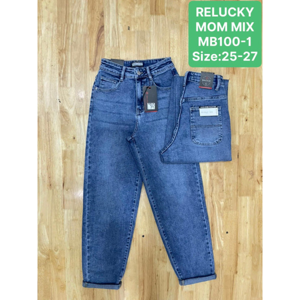 0100# сині жіночі джинси мом (6 од., розміри норма: 25-27) видача наступного дня