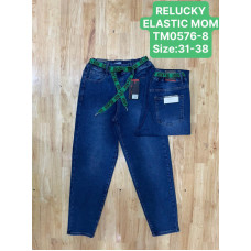 0576-8* сині жіночі стрейчові джинси мом (Relucky, 6 од., розміри батал: 31-38) видача наступного дня