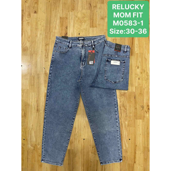 0583-1# блакитні жіночі джинси мом (6 од., розміри батал: 30-36) видача наступного дня