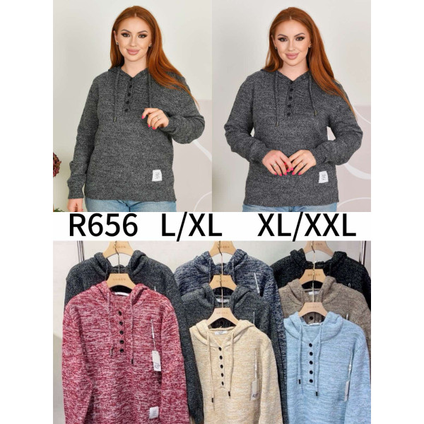 0656* микс цветов женский свитер Kiss Me (10 ед, размеры полубатал: L/XL, XL/2XL) выдача на следующий день