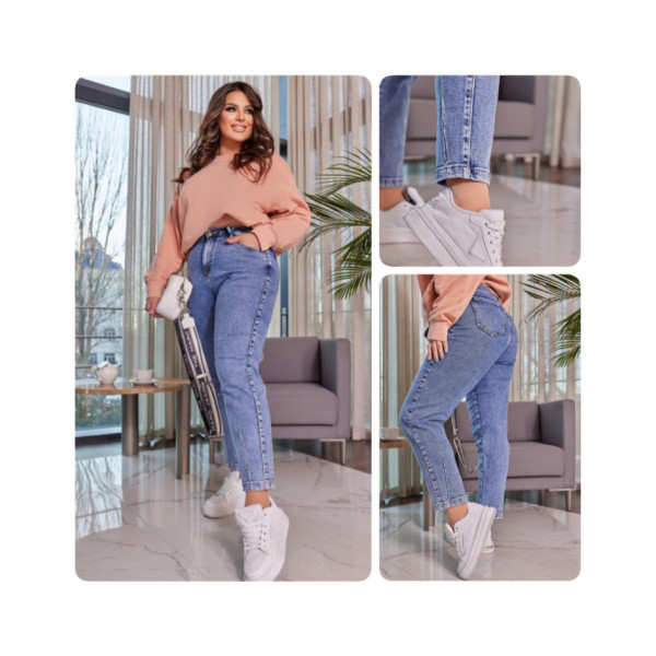 0707# блакитні жіночі джинси (LADY N, стрейчові, 6 од. розміри батал: 32. 34. 36. 38. 40. 42) видача наступного дня