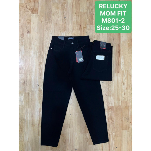 0801-2# чорні жіночі джинси мом (6 од., розміри норма: 25-30) видача наступного дня