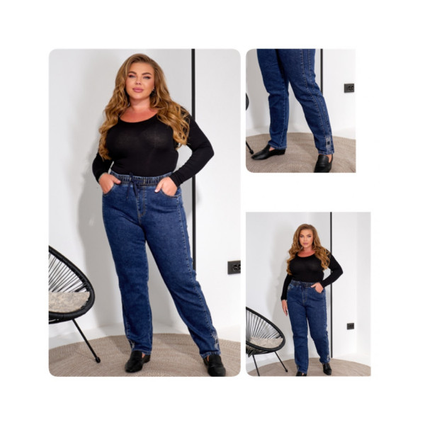 0862 # синие женские джинсы (LADY N, стрейчевые, 6 ед. размеры батал: 32-42) выдача на следующий день