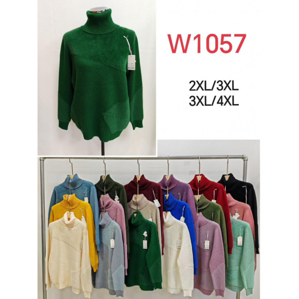 1057 мікс кольорів жіночий светр (Kiss me, 5 од., розміри батал: 2XL-4XL)