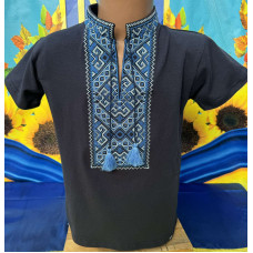 14203-1 * темно-синя футболка-вишиванка на хлопчика (4 од. розміри дитячі: 6. 8. 10. 12) видача наступного дня