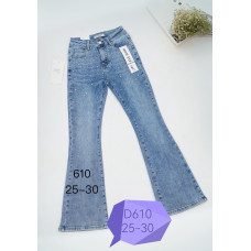 0610# блакитні жіночі стрейчові джинси з камінням New Jeans (6 од., розміри норма: 25-30) видача наступного дня