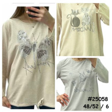 25058* мікс кольорів та моделей жіночий светр на зав'язці (95% бавовна, 5% спандекс, 6 од., розміри напівбатал: 48/52) видача наступного дня