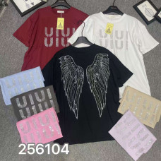 256104# мікс квітів жіноча футболка (95% бавовна, 12 од., розміри оверсайз) видача наступного дня