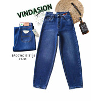 6015# сині жіночі джинси баггі (Vindasion, 6 од., розміри норма: 25-30) видача наступного дня