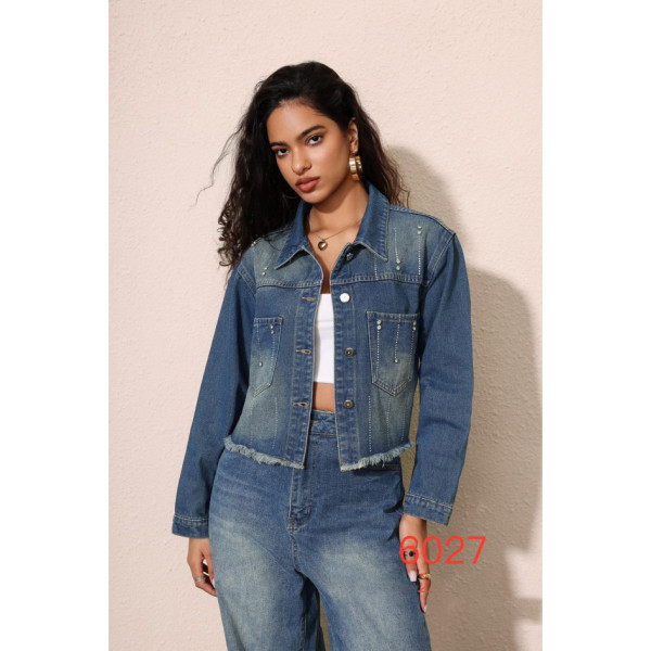 6027 * синя жіноча джинсова куртка (6 од. розміри норма: S-XL, повторюються) видача наступного дня