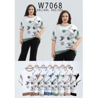 7068# мікс кольорів жіноча футболка Kiss Me (10 од., розміри батал: 3XL-5XL) видача наступного дня