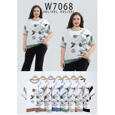 7068# мікс квітів жіноча футболка Kiss Me (10 од., розміри батал: 3XL-5XL) видача наступного дня