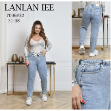 7096# блакитні жіночі джинси lanlaniee (стейч котон, 6 од., розміри батал: 31-38) видача наступного дня