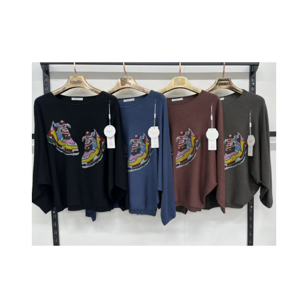 712405* мікс квітів жіночий кашеміровий светр (10 од., розміри напівбатал: 46-48 універсальний) видача наступного дня