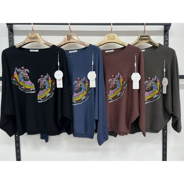 712405* мікс квітів жіночий кашеміровий светр (10 од., розміри напівбатал: 46-48 універсальний) видача наступного дня