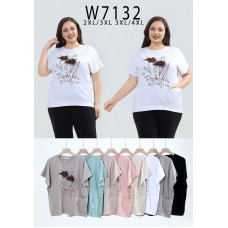 7132# мікс квітів жіноча футболка Kiss Me (10 од., розміри батал: 2XL-4XL) видача наступного дня